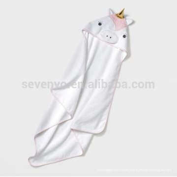 Unicornio con capucha Toalla de baño Skyline gris, super suave 100% algodón orgánico natural, hace excelente regalo para cualquier pequeño